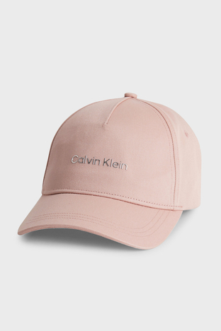 Calvin Klein - Calvin Klein Logolu Organik Pamuklu K60K610525TQP Bayan Şapka K60K610525 TQP PUDRA