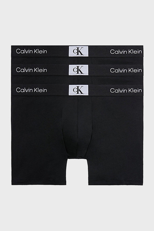 Calvin Klein - Calvin Klein Logolu Pamuklu 3 Pack 000NB3529AUB1 Erkek Boxer 000NB3529A UB1 SİYAH