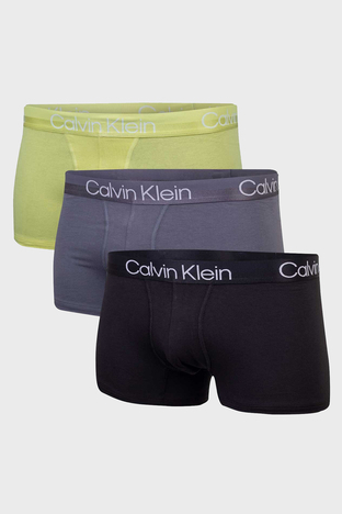 Calvin Klein - Calvin Klein Logolu Pamuklu Elastik Bel Bantlı 3 Pack 000NB2970ACBJ Erkek Boxer 000NB2970A CBJ Gri-Siyah-Sarı