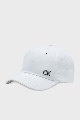 Calvin Klein - Calvin Klein Logolu Pamuklu K50K510342YAF Erkek Şapka K50K510342 YAF BEYAZ