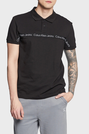 Calvin Klein - Calvin Klein Logolu Pamuklu Regular Fit J30J322856BEH Erkek Polo T Shirt J30J322856 BEH SİYAH