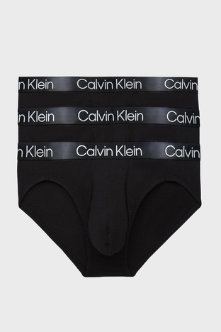 Calvin Klein - Calvin Klein Logolu Pamuklu Streç 3 Pack Slip Erkek Külot 000NB2969A 7V1 SİYAH