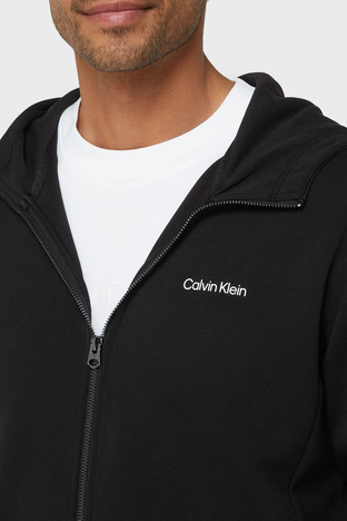 Calvin Klein - Calvin Klein Logolu Regular Fit Kapüşonlu Fermuarlı Pamuklu Erkek Sweat K10K109697 BEH SİYAH (1)