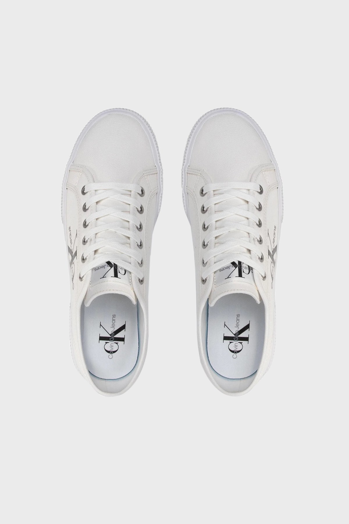 Calvin Klein Logolu Sneaker Erkek Ayakkabı YM0YM00306 YAF BEYAZ