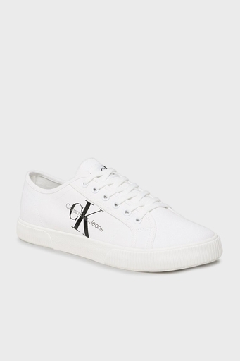 Calvin Klein Logolu Sneaker YM0YM00306YBR Erkek Ayakkabı YM0YM00306 YBR BEYAZ
