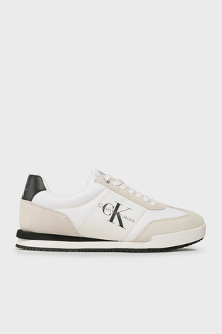 Calvin Klein - Calvin Klein Logolu Sneaker YM0YM006860K4 Erkek Ayakkabı YM0YM00686 0K4 BEYAZ-GRİ