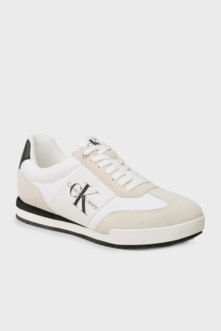 Calvin Klein - Calvin Klein Logolu Sneaker YM0YM006860K4 Erkek Ayakkabı YM0YM00686 0K4 BEYAZ-GRİ (1)