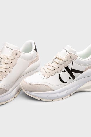 Calvin Klein - Calvin Klein Logolu Sneaker YW0YW01099YBR Bayan Ayakkabı YW0YW01099 YBR BEYAZ (1)
