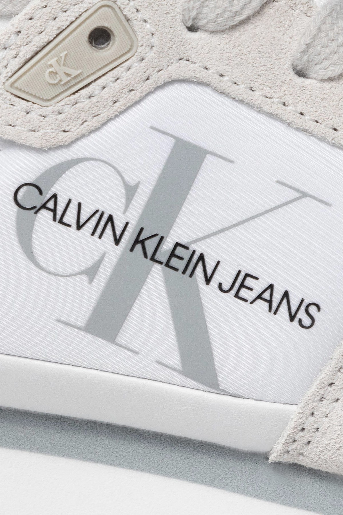Calvin Klein Logolu Süet Sneaker Bayan Ayakkabı YW0YW00462 YAF BEYAZ
