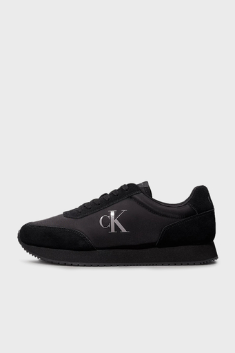 Calvin Klein Logolu Süet Sneaker YM0YM011190GJ Erkek Ayakkabı YM0YM01119 0GJ SİYAH