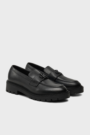 Calvin Klein - Calvin Klein Logolu Tırtıklı Kalın Taban Loafer YW0YW016820GJ Bayan Ayakkabı YW0YW01682 0GJ SİYAH (1)