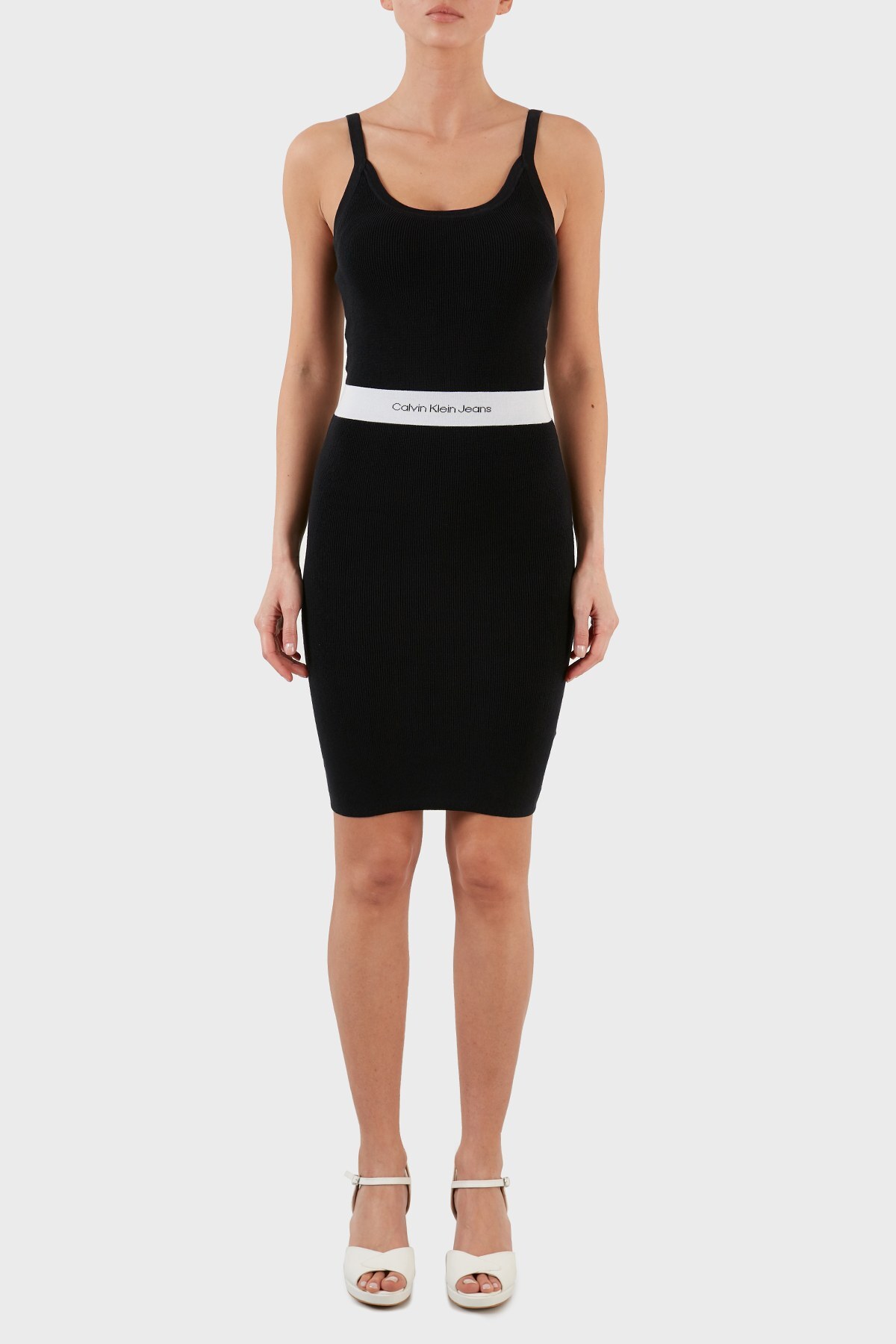 Calvin Klein Lyocell İp Askılı Mini Bayan Elbise J20J218856 BEH SİYAH