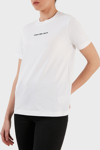 Calvin Klein Organik Pamuklu Regular Fit Bisiklet Yaka Bayan T Shirt J20J221065 YAF BEYAZ