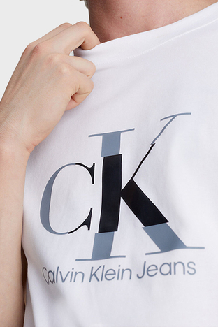Calvin Klein - Calvin Klein Organik Pamuklu Slim Fit J30J323299YAF Erkek T Shirt J30J323299 YAF BEYAZ (1)