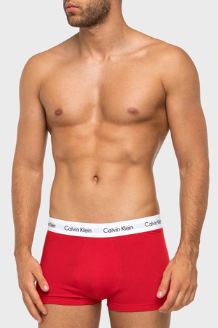 Calvin Klein - Calvin Klein Pamuklu 3 Pack Erkek Boxer 0000U2664G I03 Beyaz-Saks-Kırmızı (1)