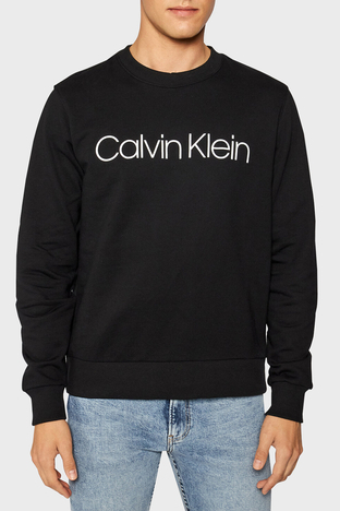 Calvin Klein - Calvin Klein Pamuklu Baskılı Bisiklet Yaka Regular Fit Erkek Sweat K10K104059 002 SİYAH