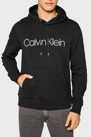 Calvin Klein - Calvin Klein Pamuklu Baskılı Kapüşonlu Regular Fit Erkek Sweat K10K104060 002 SİYAH