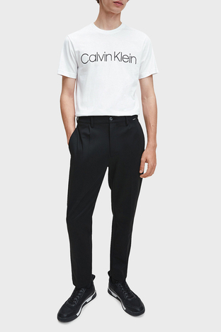 Calvin Klein - Calvin Klein Pamuklu Baskılı Regular Fit Bisiklet Yaka Erkek T Shirt K10K104063 117 BEYAZ (1)