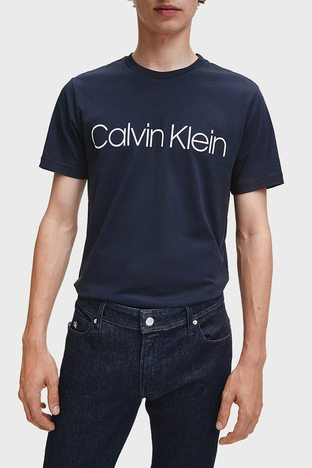 Calvin Klein - Calvin Klein Pamuklu Baskılı Regular Fit Bisiklet Yaka Erkek T Shirt K10K104063 407 LACİVERT