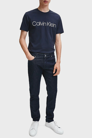 Calvin Klein - Calvin Klein Pamuklu Baskılı Regular Fit Bisiklet Yaka Erkek T Shirt K10K104063 407 LACİVERT (1)
