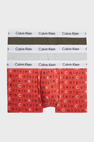 Calvin Klein - Calvin Klein Pamuklu Esnek 3 Pack 0000U2664GCA5 Erkek Boxer 0000U2664G CA5 Kırmızı-Gri-Füme
