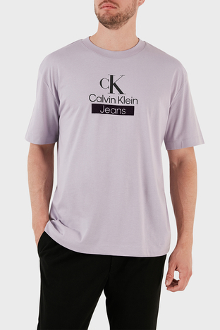 Calvin Klein - Calvin Klein Pamuklu Regular Fit Bisiklet Yaka J30J323759PC1 Erkek T Shirt J30J323759 PC1 MOR