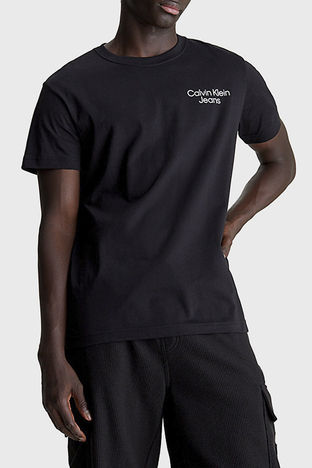 Calvin Klein - Calvin Klein Pamuklu Regular Fit Bisiklet Yaka J30J325186BEH Erkek T Shirt J30J325186 BEH SİYAH