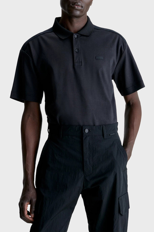 Calvin Klein - Calvin Klein Pamuklu Regular Fit Düğmeli K10K111195BEH Erkek Polo T Shirt K10K111195 BEH SİYAH