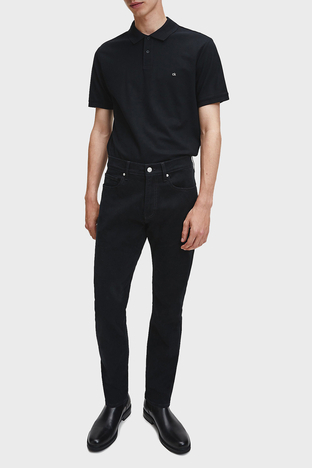 Calvin Klein - Calvin Klein Pamuklu Regular Fit Düğmeli T Shirt Erkek Polo K10K102964 013 SİYAH (1)