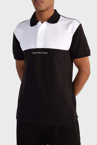 Calvin Klein - Calvin Klein Pamuklu Renk Bloklu Regular Fit J30J324609BEH Erkek Polo Yaka T Shirt J30J324609 BEH SİYAH