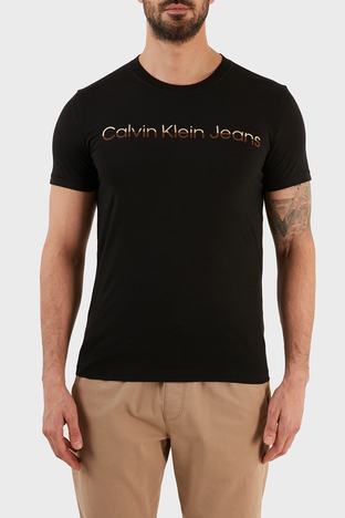 Calvin Klein - Calvin Klein Pamuklu Slim Fit Bisiklet Yaka Erkek T Shirt J30J322511 BEH SİYAH
