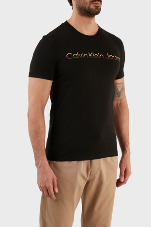 Calvin Klein - Calvin Klein Pamuklu Slim Fit Bisiklet Yaka Erkek T Shirt J30J322511 BEH SİYAH (1)
