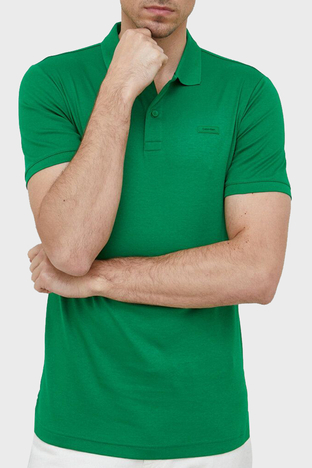 Calvin Klein - Calvin Klein Pamuklu Slim Fit Düğmeli K10K111657LZL Erkek Polo T Shirt K10K111657 LZL YEŞİL