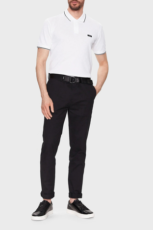 Calvin Klein - Calvin Klein Pamuklu Slim Fit K10K110596YAF Erkek Polo T Shirt K10K110596 YAF BEYAZ (1)