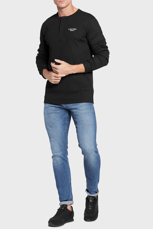 Calvin Klein - Calvin Klein Pamuklu Streç Slim Fit Uzun Kollu İnce Erkek T Shirt J30J321703 BEH SİYAH (1)