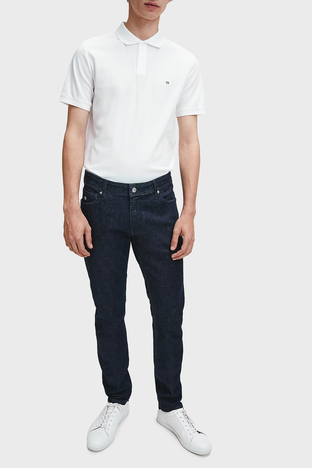 Calvin Klein - Calvin Klein Regular Fit % 100 Pamuk Düğmeli T Shirt Erkek Polo K10K102964 105 BEYAZ (1)