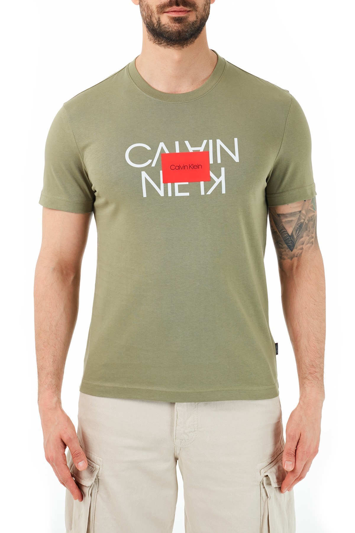 Calvin Klein Erkek T Shirt K10K106489 MSS YEŞİL