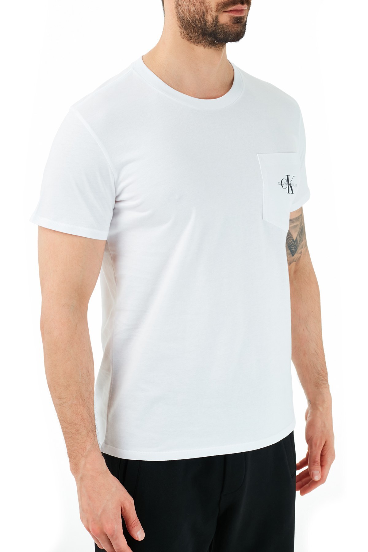 Calvin Klein Erkek T Shirt J30J317294 YAF BEYAZ