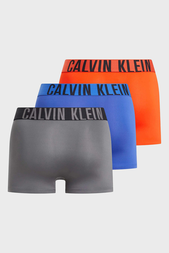 Calvin Klein Yumuşak Dokulu 3 Pack 000NB3775AMDI Erkek Boxer 000NB3775A MDI Gri-Mavi-Turuncu