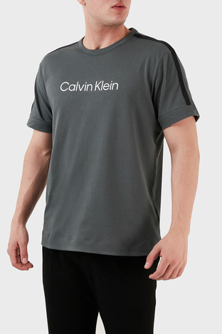 Calvin Klein - Calvin Klein Yumuşak Pamuklu Bisiklet Yaka Relaxed Fit 00GMS3K104LLZ Erkek T Shirt 00GMS3K104 LLZ GRİ (1)