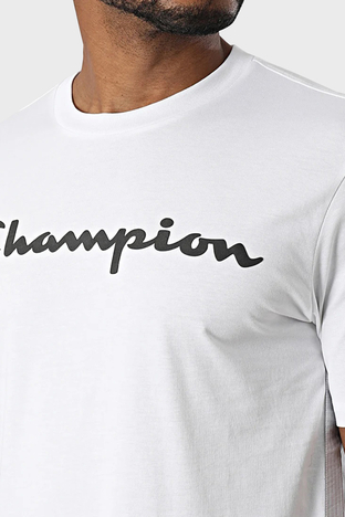 Champion - Champion Logolu Pamuklu Regular Fit Erkek T Shirt 219098 WHT WW001 BEYAZ (1)