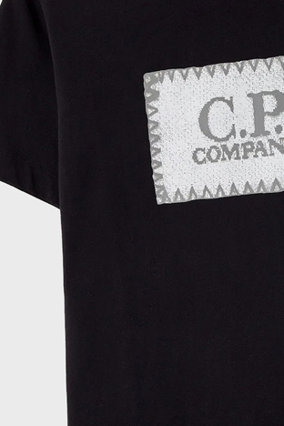 C.P. Company - C.P. Company Pamuklu Bisiklet Yaka Çocuk T Shirt 10CKTS054 005792W 999 SİYAH (1)