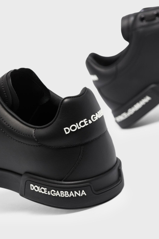 Dolce Gabbana - Dolce & Gabbana Hakiki Deri Sneaker Erkek Ayakkabı CS1774 AA3358 B956 SİYAH (1)