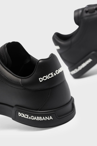 Dolce & Gabbana Hakiki Deri Sneaker Erkek Ayakkabı CS1774 AA3358 B956 SİYAH