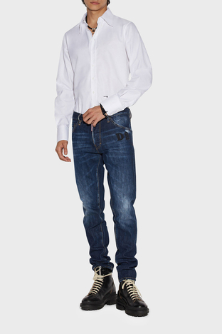 Dsquared2 - Dsquared2 Cool Guy Pamuklu Normal Bel Slim Fit Jeans Erkek Kot Pantolon S74LB1292 S30309 470 LACİVERT