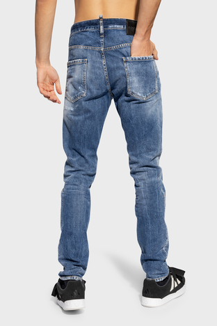 Dsquared2 - Dsquared2 Logolu Pamuklu Skinny Fit Jeans Erkek Kot Pantolon S74LB1436 S30309 470 LACİVERT (1)