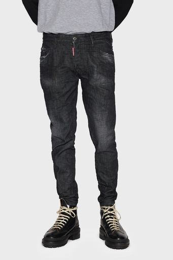 Dsquared2 Skater Streç Pamuklu Normal Bel Slim Fit Jeans Erkek Kot Pantolon S74LB1228 S30357 900 SİYAH
