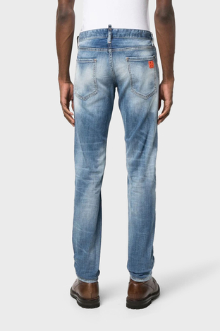 Dsquared2 - Dsquared2 Slim Pamuklu Normal Bel Slim Fit Düz Paça Jeans Erkek Kot Pantolon S71LB1175 S30664 470 LACİVERT (1)