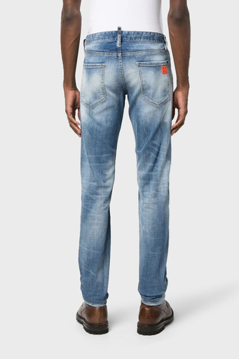 Dsquared2 Slim Pamuklu Normal Bel Slim Fit Düz Paça Jeans Erkek Kot Pantolon S71LB1175 S30664 470 LACİVERT
