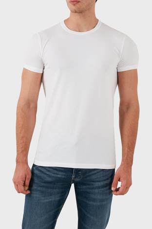 Dsquared2 - Dsquared2 Streç Pamuklu Bisiklet Yaka Slim Fit 2li Erkek T Shirt DCX410020 02 BEYAZ (1)